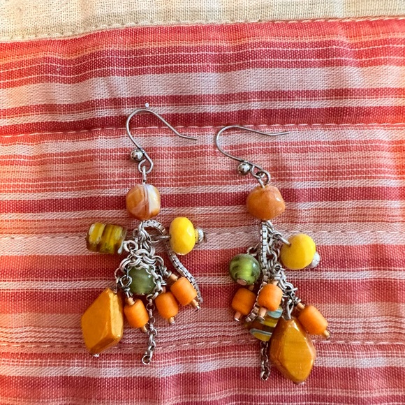 Y2K Colorful Beaded Dangle Earrings - Picture 1 of 6